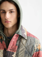 patchwork-mountain-print-overshirt detail shot by Scotch & Soda