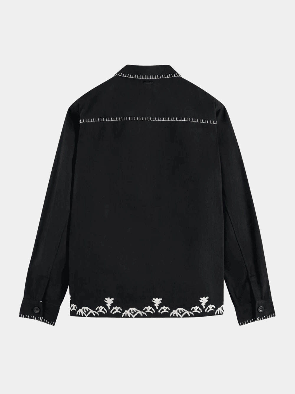 embroidered-cotton-blend-worker-jacket back view by Scotch & Soda
