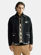 embroidered-cotton-blend-worker-jacket front view by Scotch & Soda