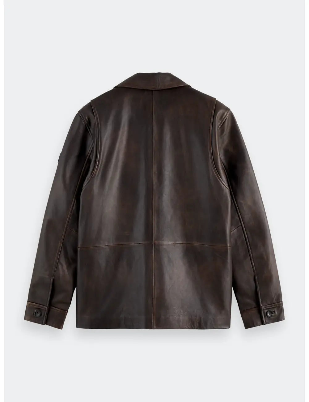 Vintage Leather Blazer Dark flat lay back view by Scotch & Soda