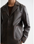 Vintage Leather Blazer Dark detail view by Scotch & Soda