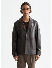 Vintage Leather Blazer Dark