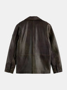 vintage-leather-blazer back view by Scotch & Soda