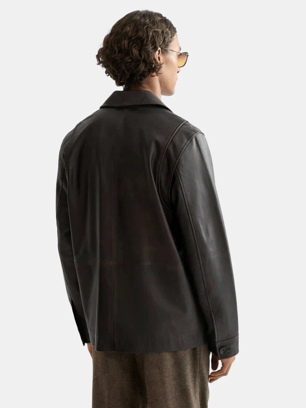 vintage-leather-blazer back view by Scotch & Soda