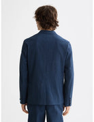 Seersucker Blazer detail shot showing fabric and craftsmanship by Scotch & Soda