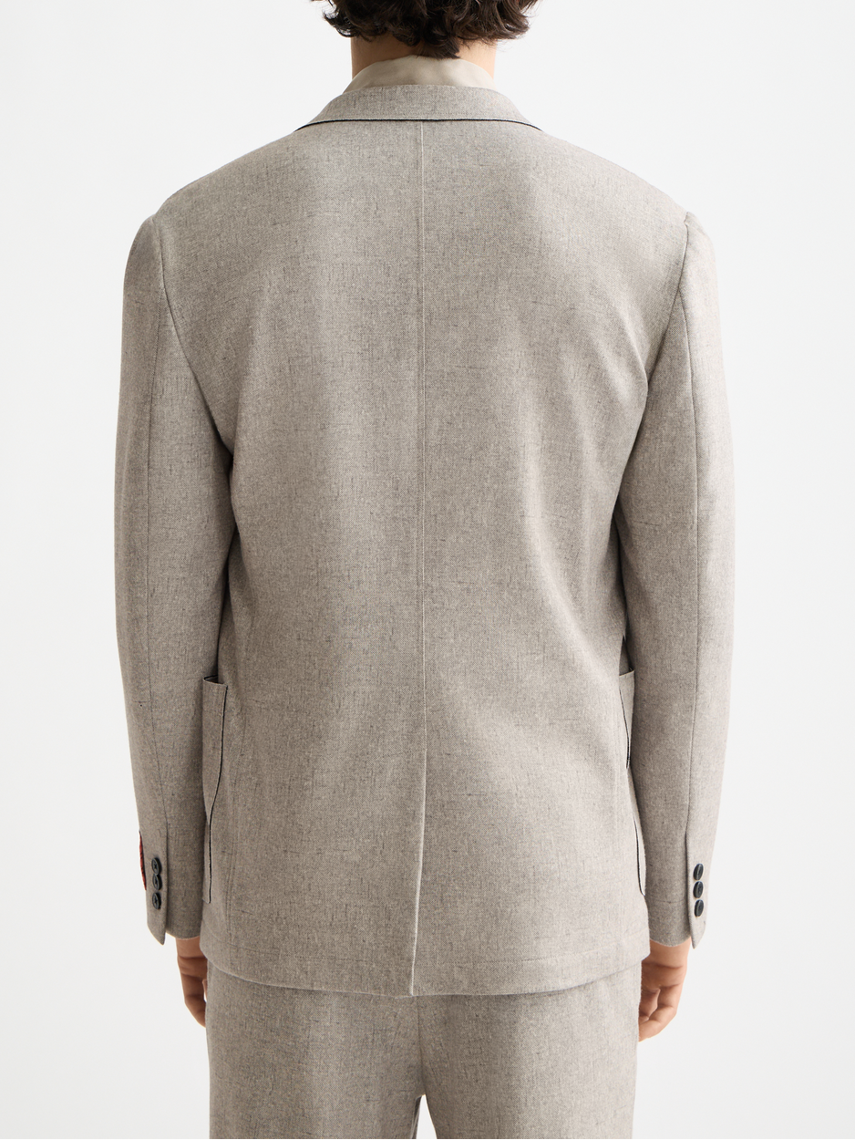 Melange jersey relaxed blazer