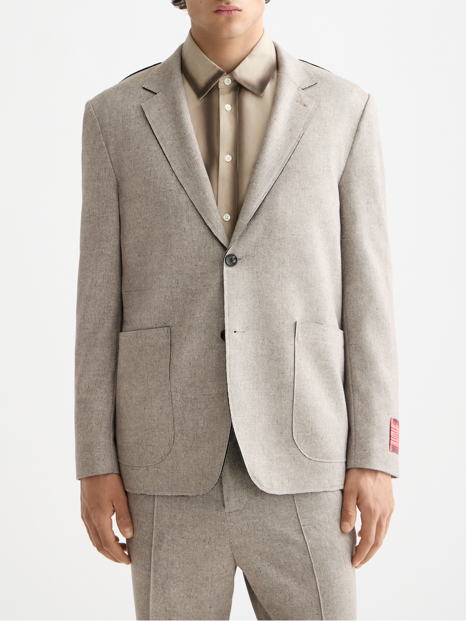 Melange jersey relaxed blazer