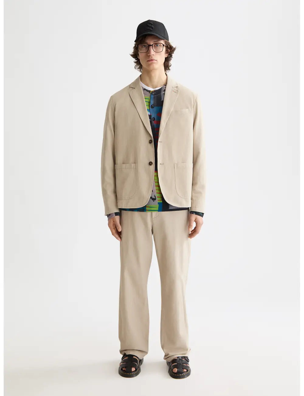 Relaxed Cotton Blazer full model shot showing overall fit by Scotch & Soda