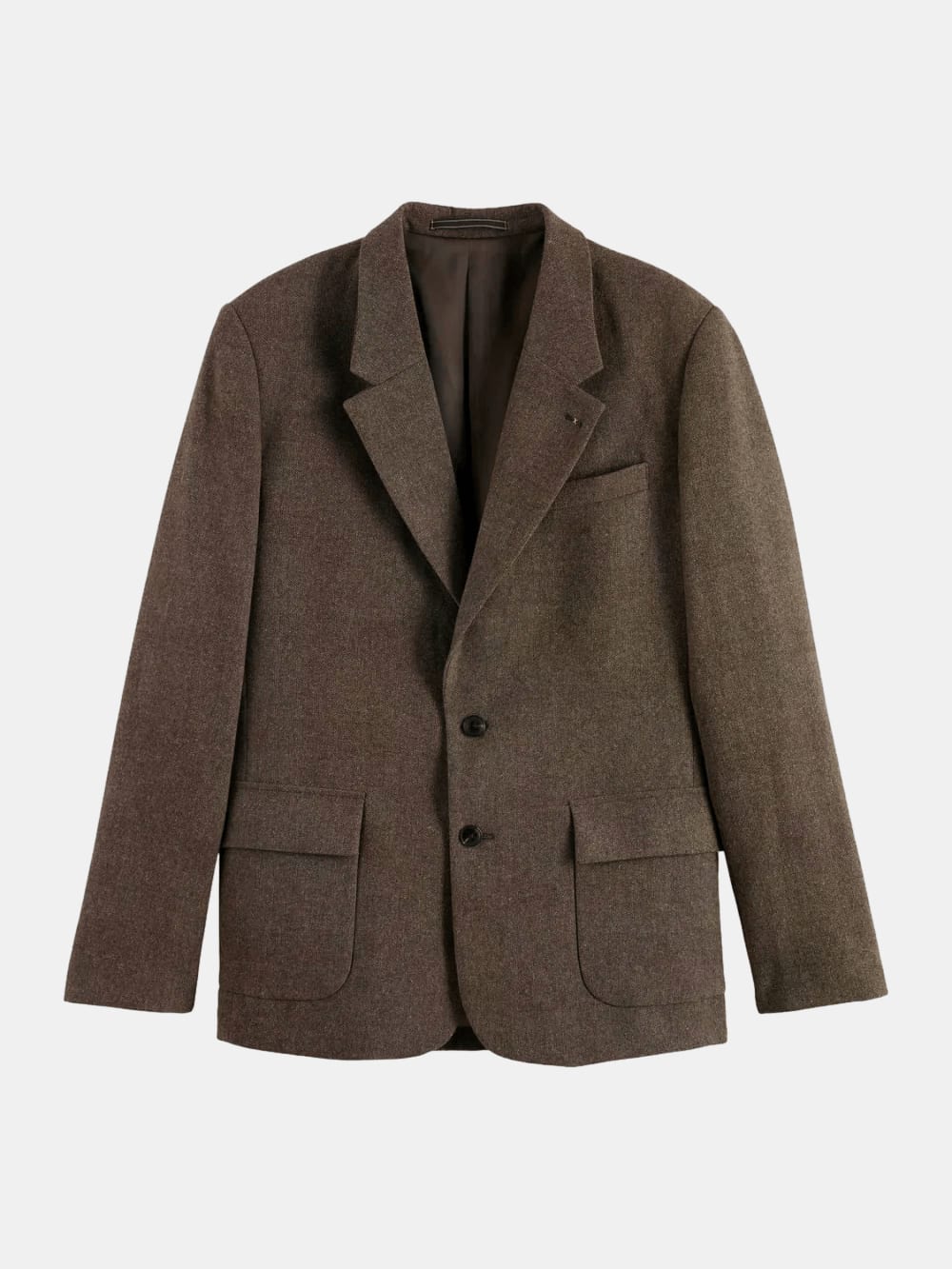 yarn-dyed-wool-blend-relaxed-fit-blazer front view by Scotch & Soda