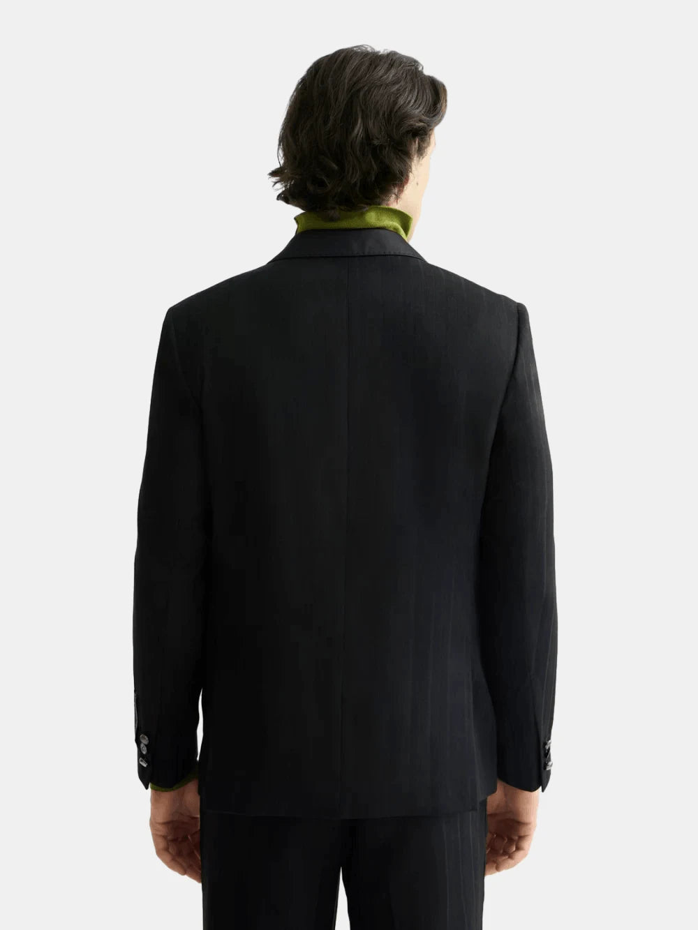 festive-double-breasted-structured-stripe-relaxed-fit-blazer back view by Scotch & Soda