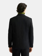 festive-double-breasted-structured-stripe-relaxed-fit-blazer back view by Scotch & Soda