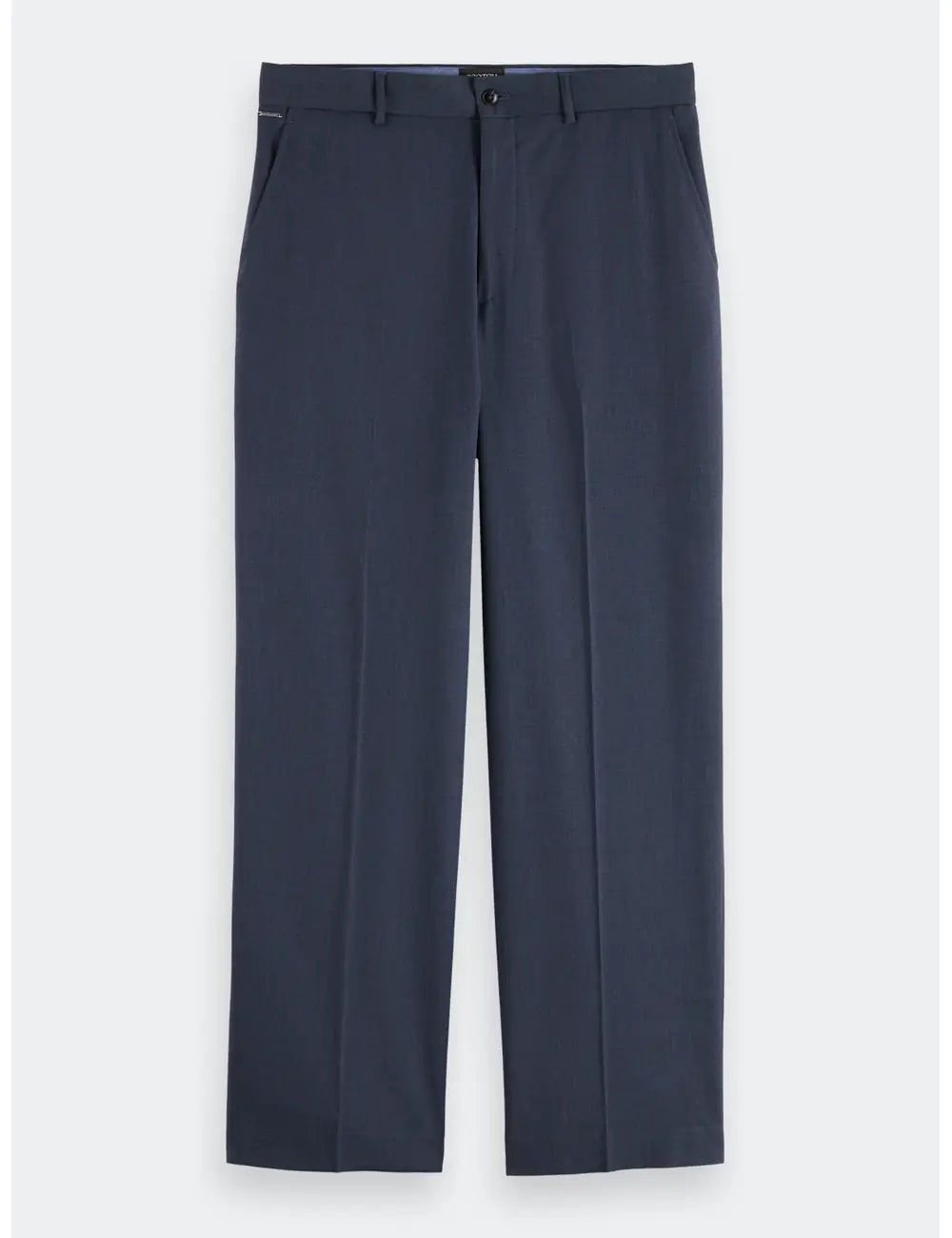 Yarn-dyed Cool Wool-blend Baggy Fit Chino front view showing fit and finish by Scotch & Soda