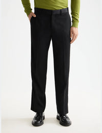 Sateen Trimmed Striped Relaxed Chinos