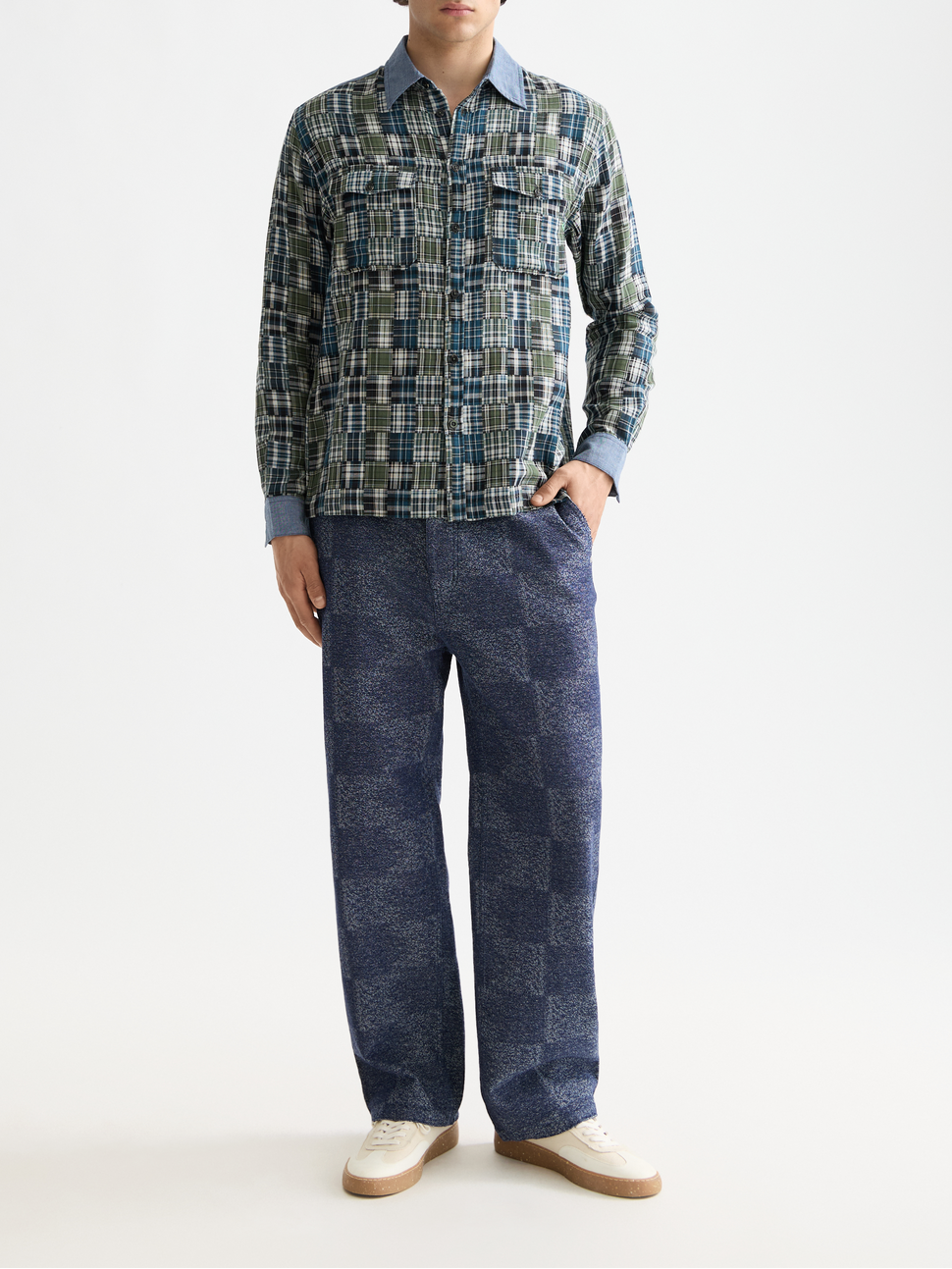 Pitch cotton jacquard loose chino