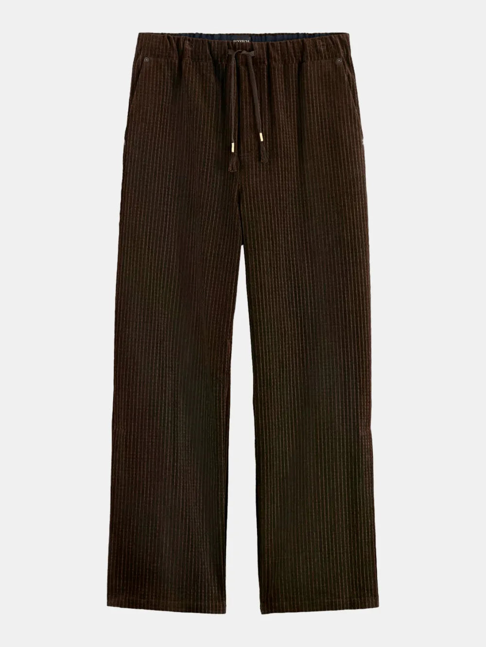 jacquard-cotton-blend-corduroy-relaxed-fit-jogger front view by Scotch & Soda