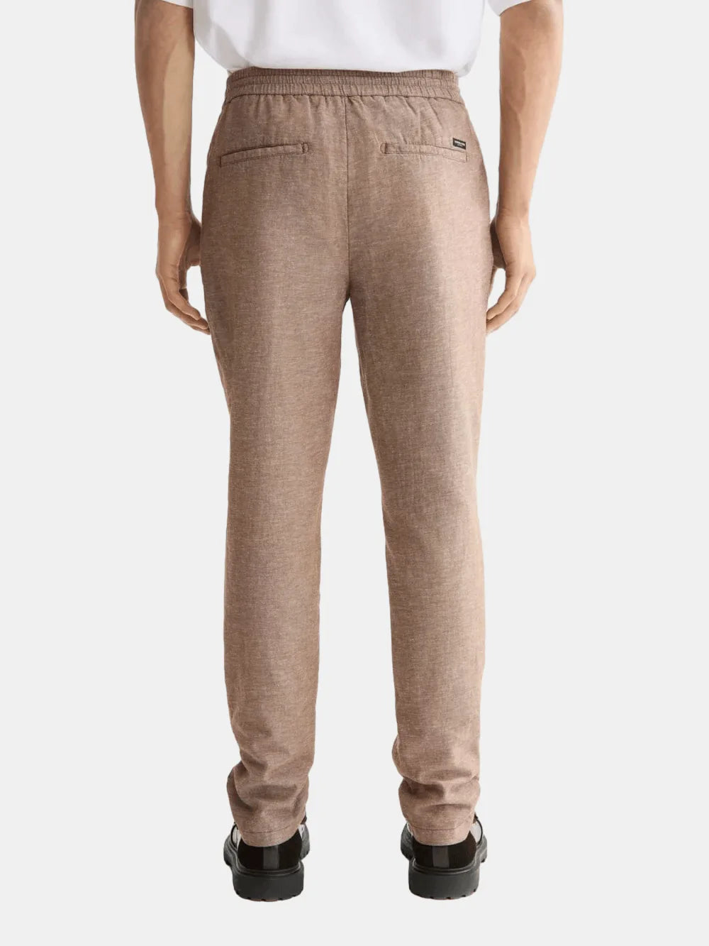 seasonal-core-warren-straight-fit-cotton-linen-jogger back view by Scotch & Soda