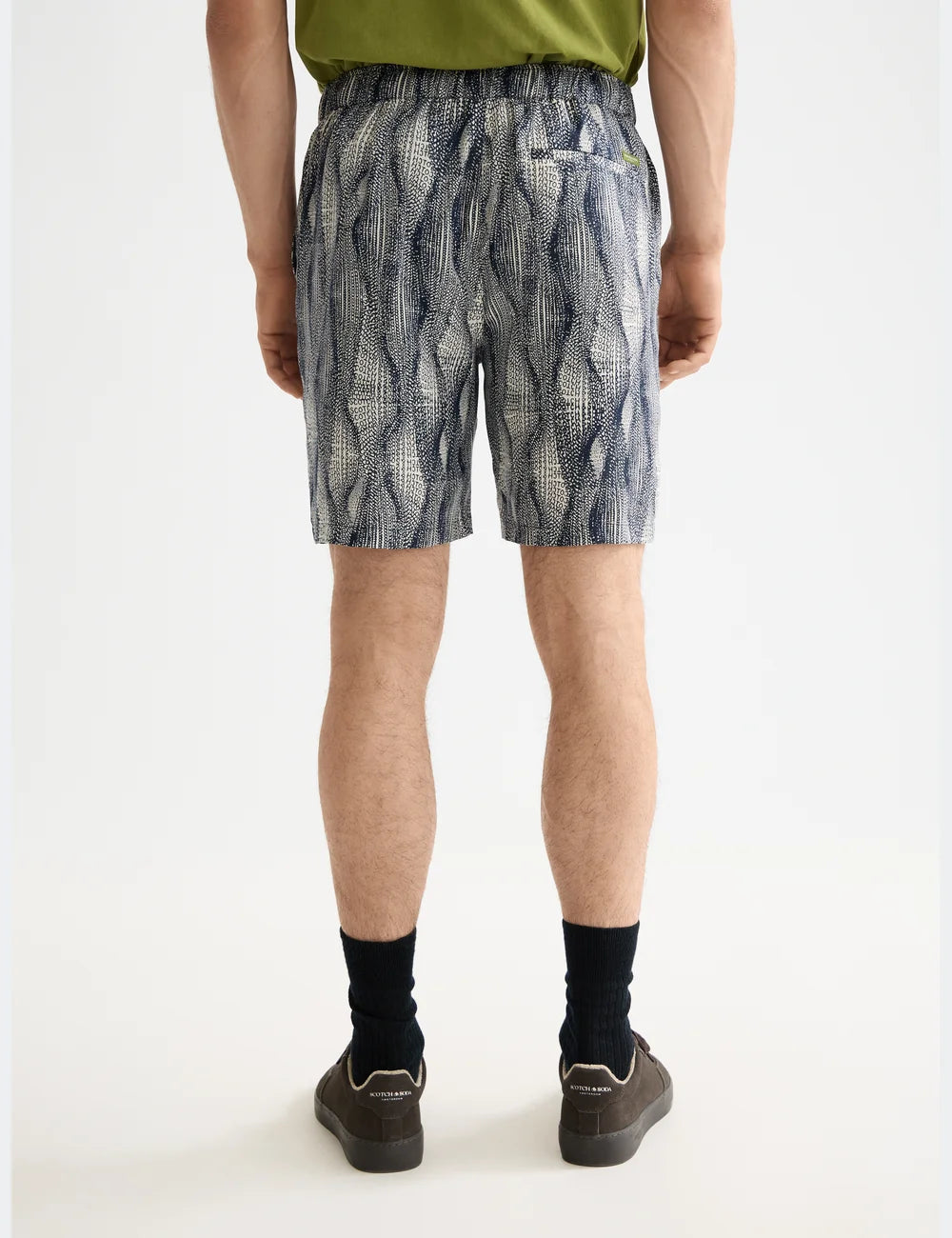 Printed Tencel Shorts detail shot showing fabric and craftsmanship by Scotch & Soda