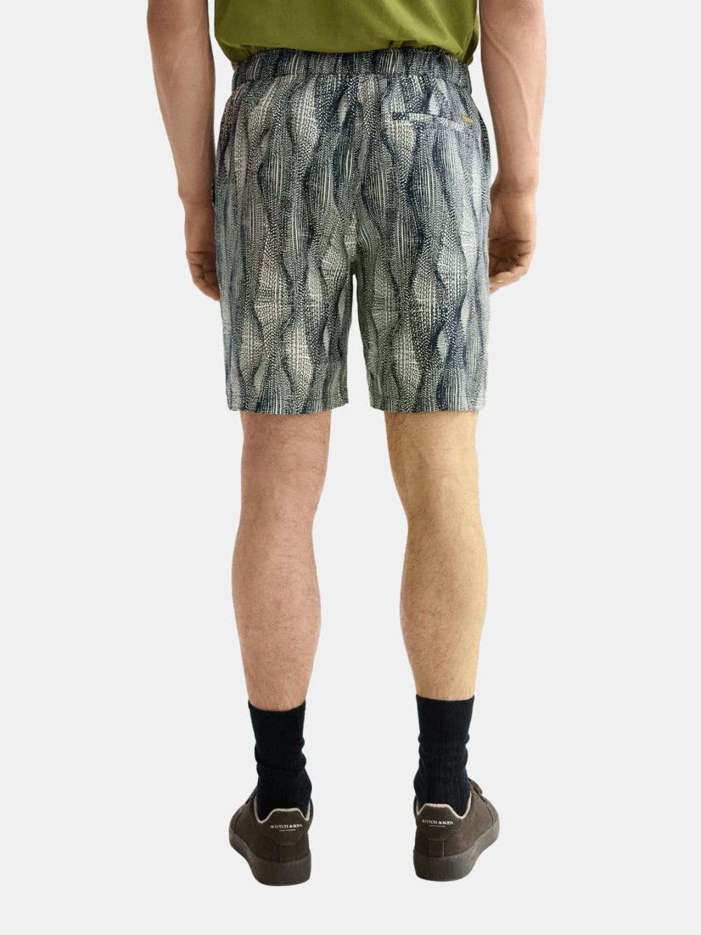 printed-tencel-regular-fit-bermuda-short back view by Scotch & Soda