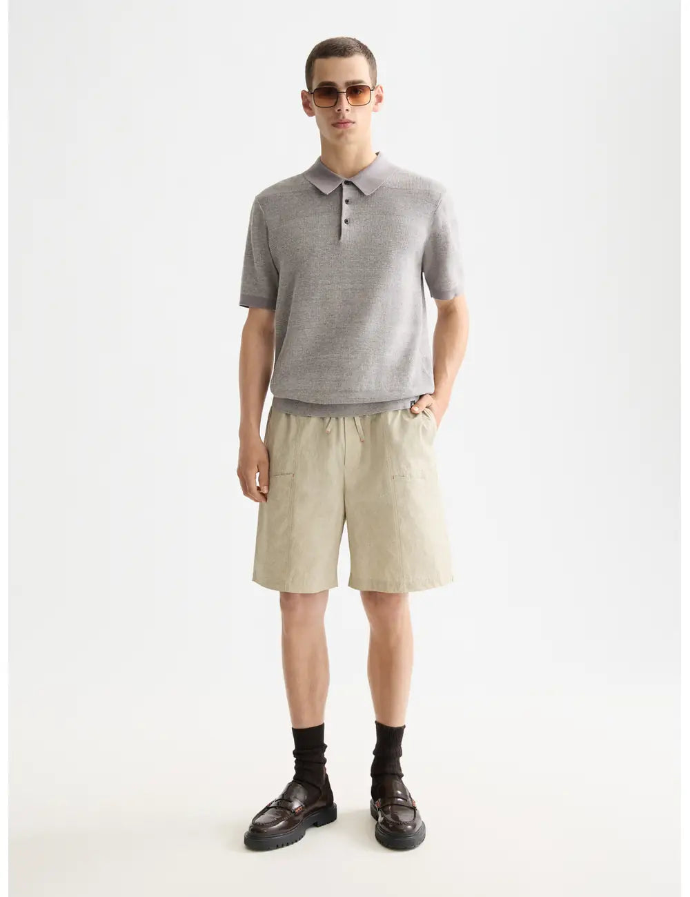 Washed Nylon Blend Poplin full model shot showing overall fit by Scotch & Soda