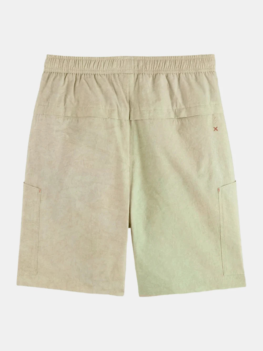 washed-nylon-blend-poplin-wide-fit-cargo-bermuda back view by Scotch & Soda