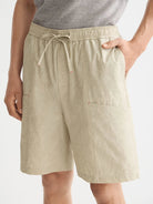 washed-nylon-blend-poplin-wide-fit-cargo-bermuda detail shot by Scotch & Soda