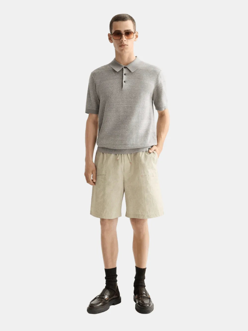 Washed Nylon-Blend Poplin Wide Fit Cargo Bermuda - Scotch & Soda