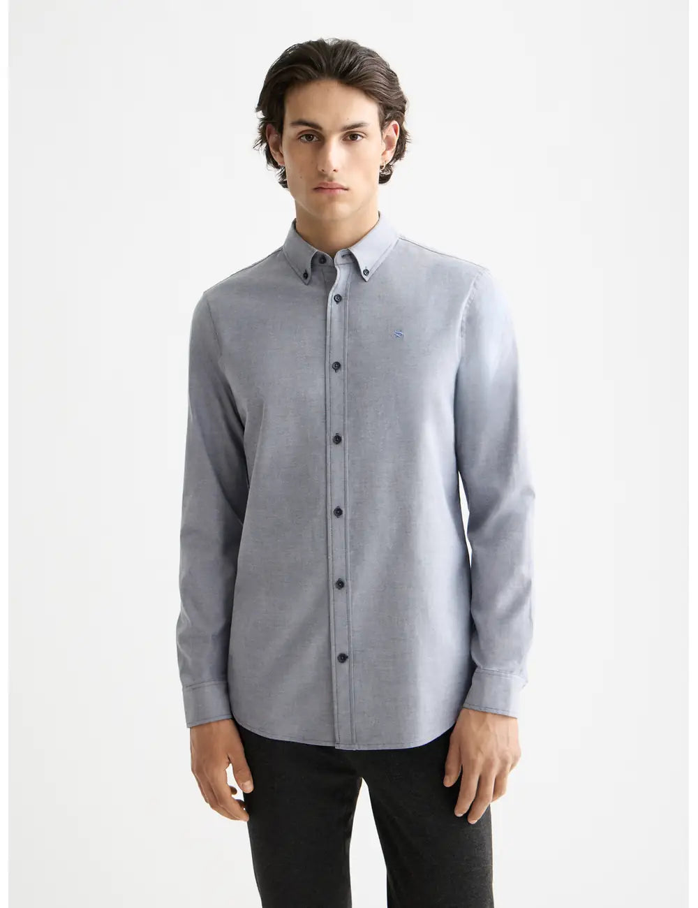 Oxford Shirt close-up on model showing fit and detail by Scotch & Soda