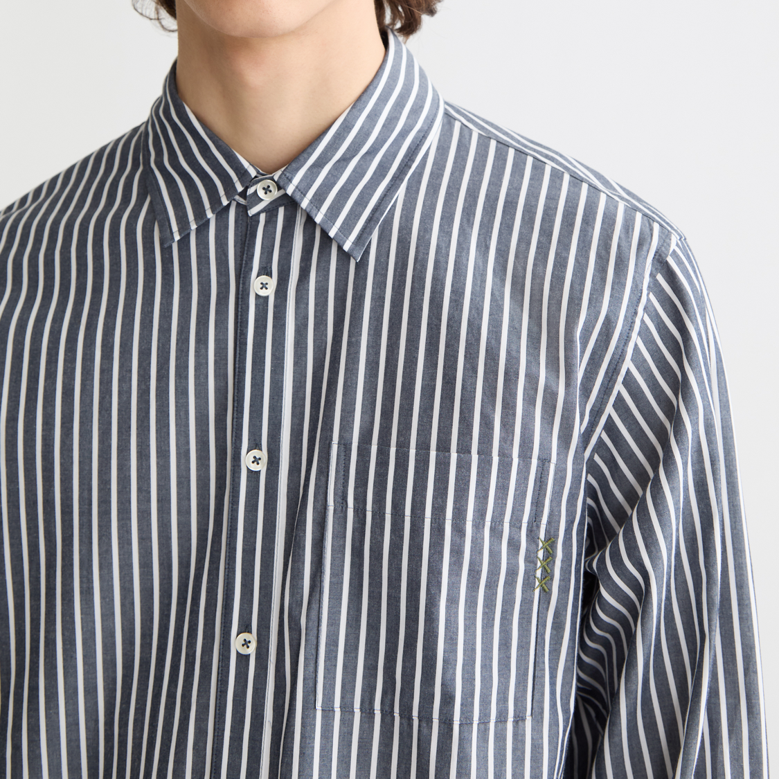 Striped poplin shirt