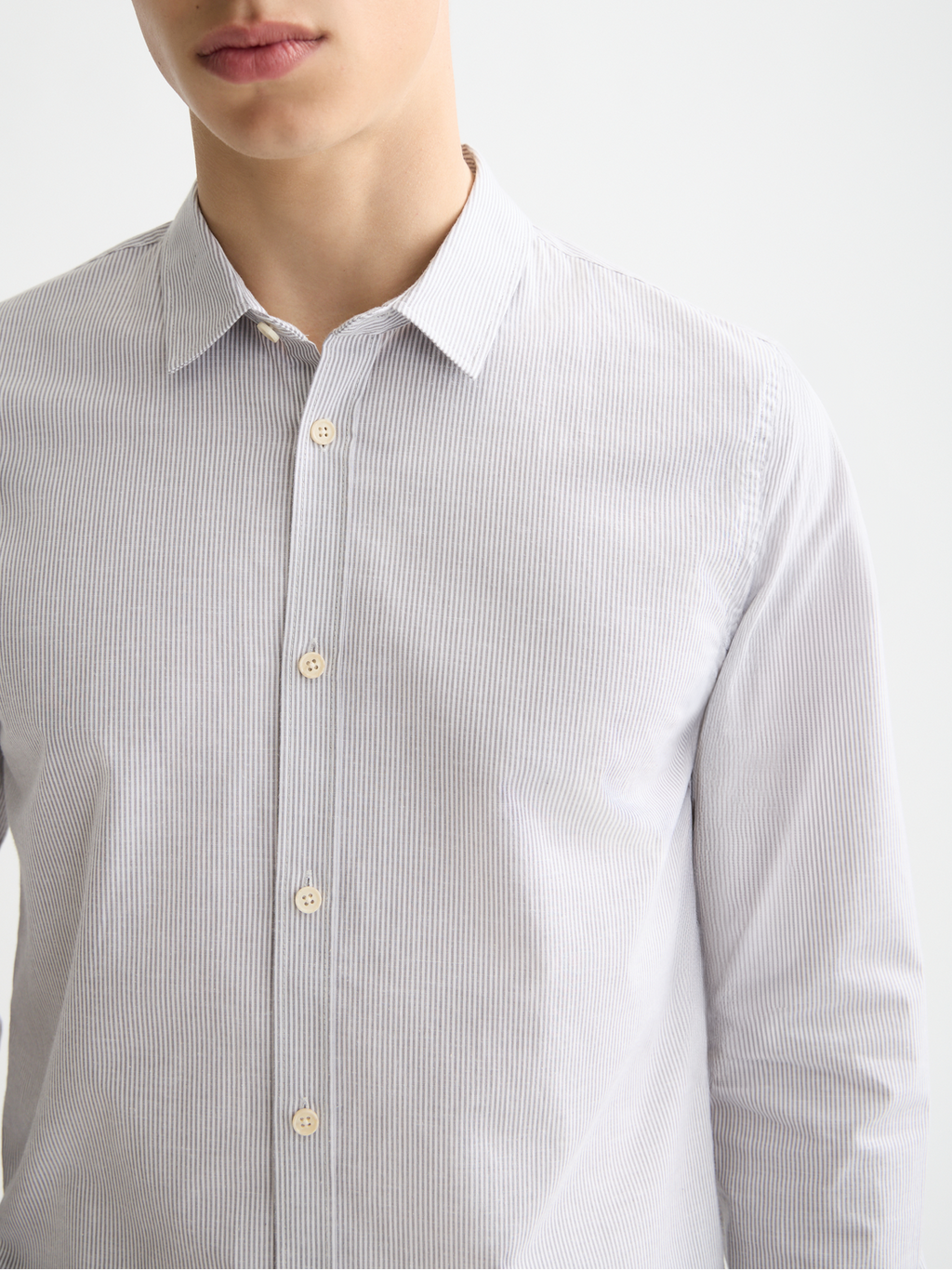 Striped slim-fit poplin shirt