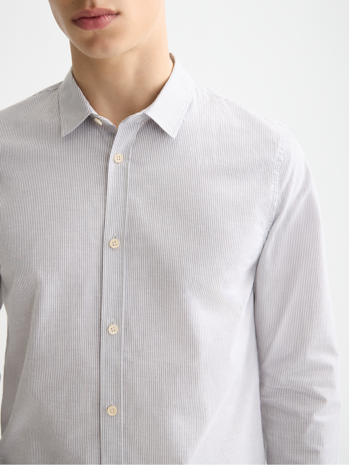 Striped slim-fit poplin shirt
