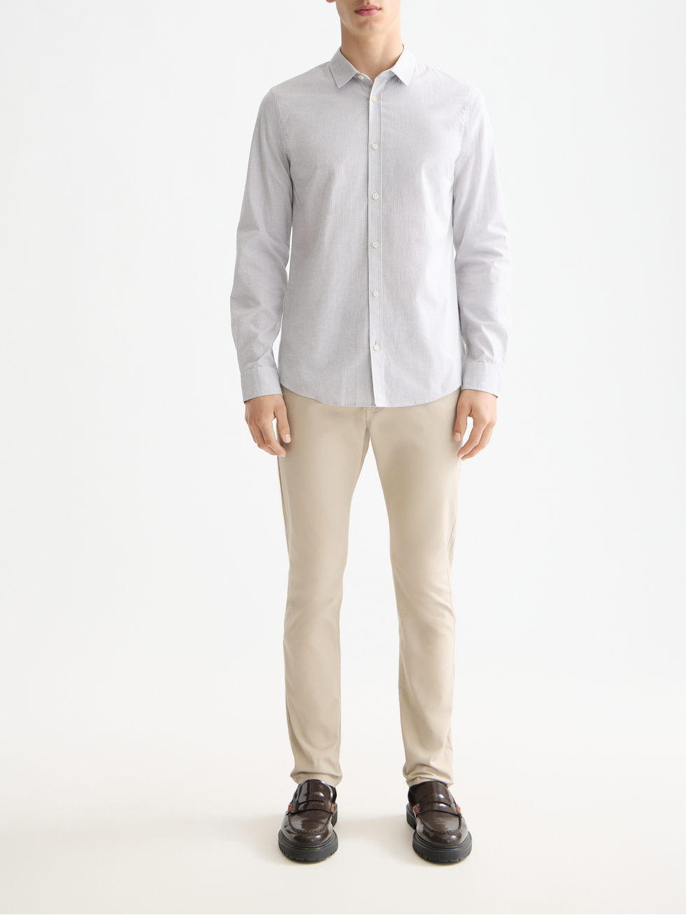 Striped slim-fit poplin shirt
