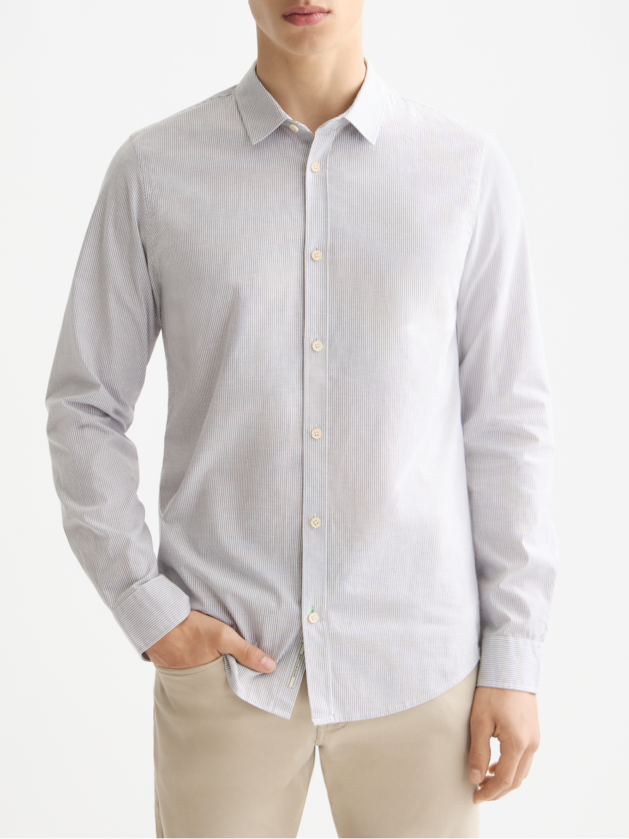 Striped slim-fit poplin shirt