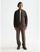 Slim Fit Poplin Shirt full model shot showing overall fit by Scotch & Soda