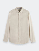 Micro Check Poplin Shirt flat lay front view by Scotch & Soda