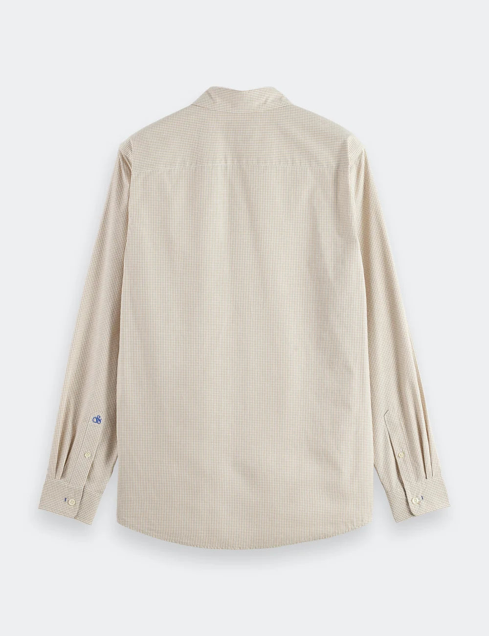 Micro Check Poplin Shirt flat lay back view by Scotch & Soda