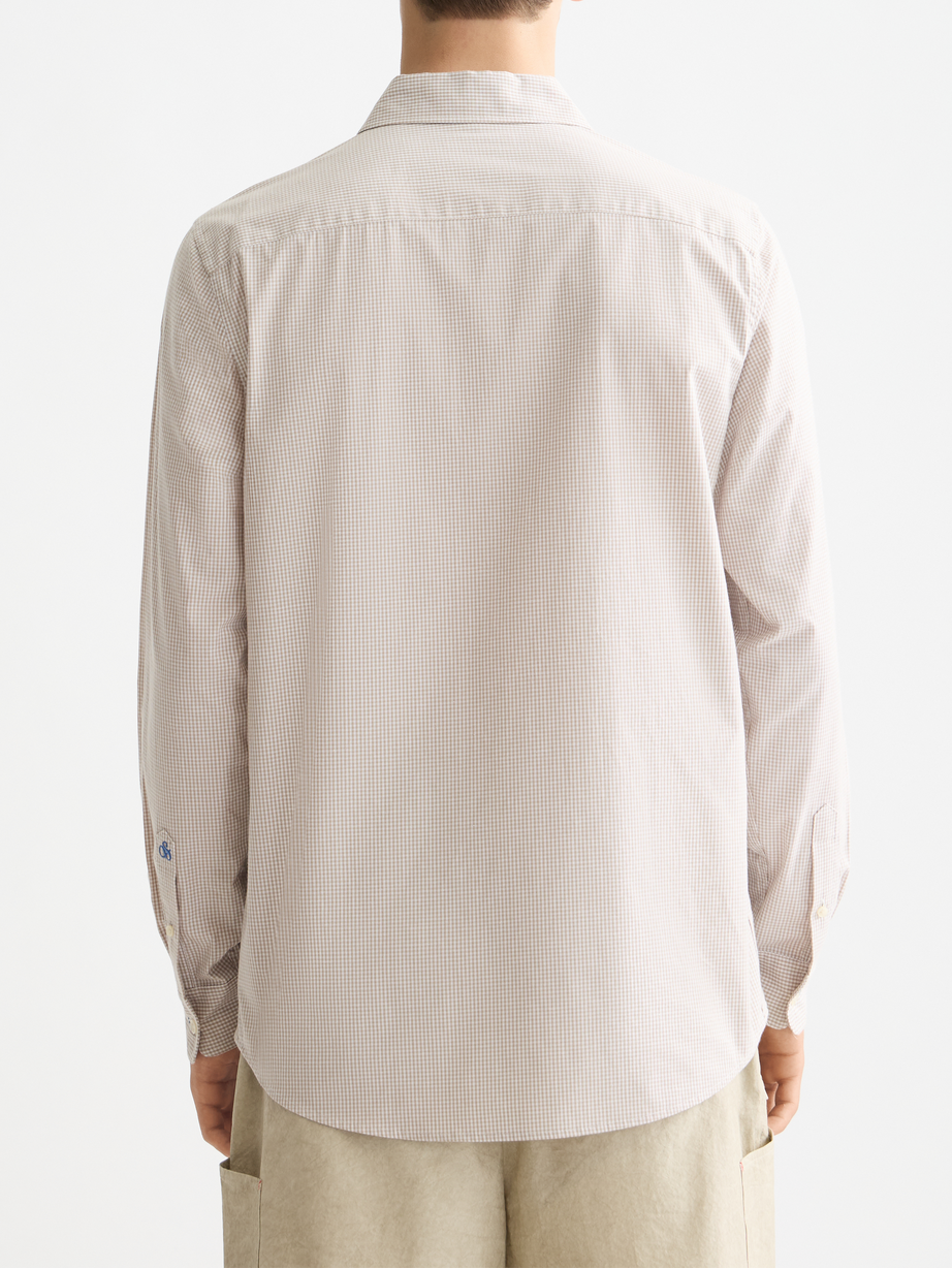 Micro-check poplin shirt