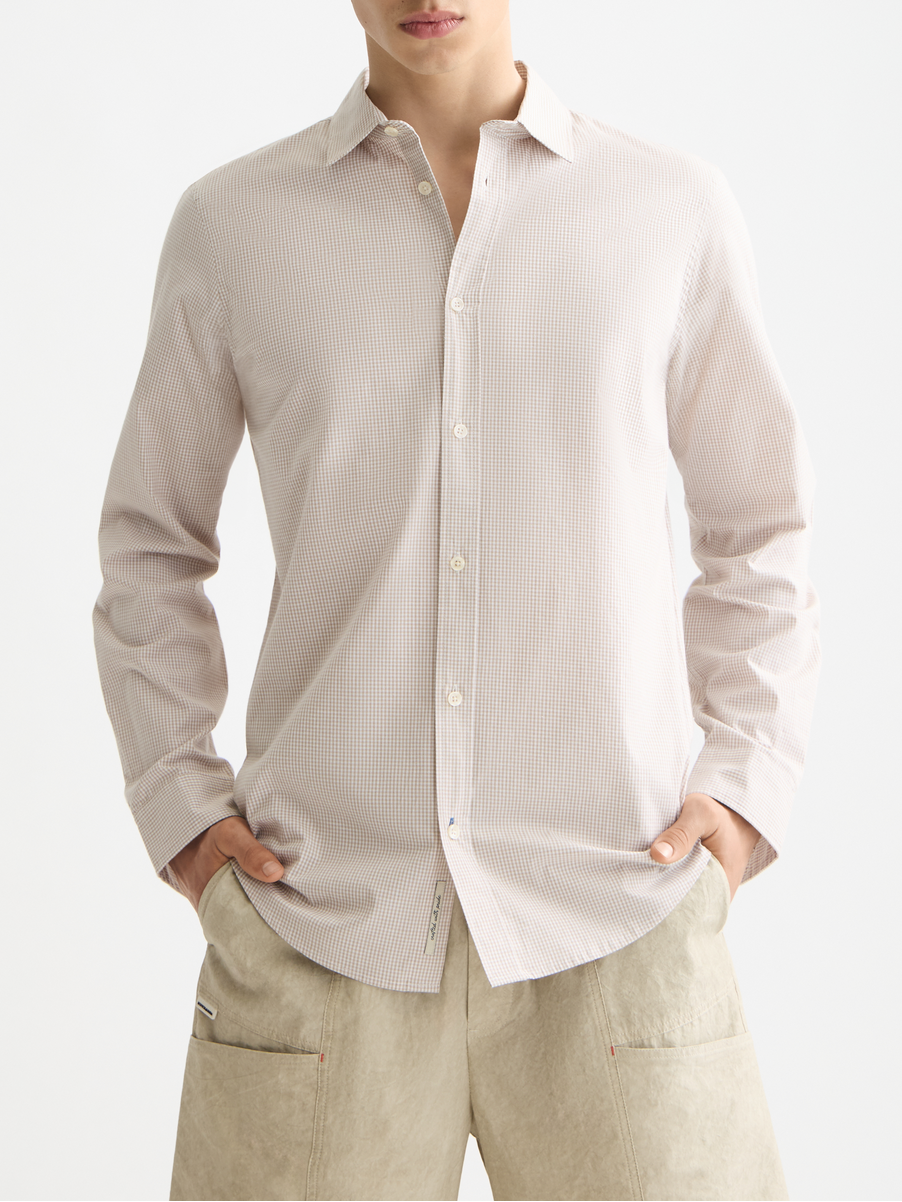 Micro-check poplin shirt
