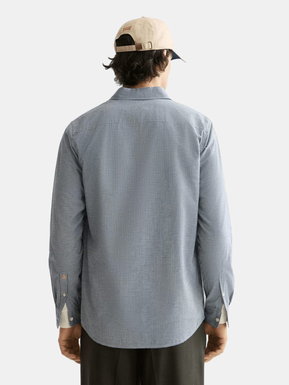 micro-check-poplin-shirt back view by Scotch & Soda