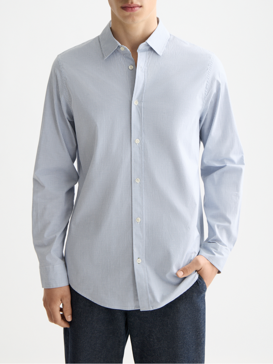 Micro-check poplin shirt