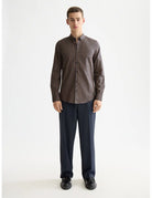 Micro AOP Slim-fit Shirt front view showing fit and finish by Scotch & Soda