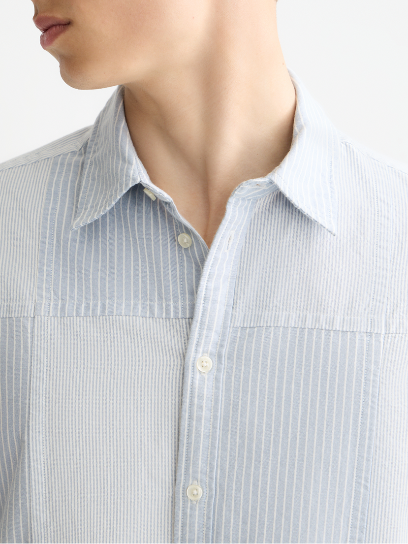 Patchwork relaxed oxford shirt