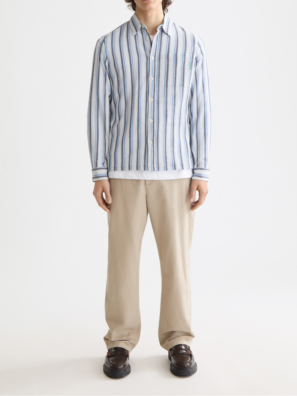 Textured stripe shirt