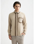 Relaxed Fit Tencel Shirt close-up on model showing fit and detail by Scotch & Soda