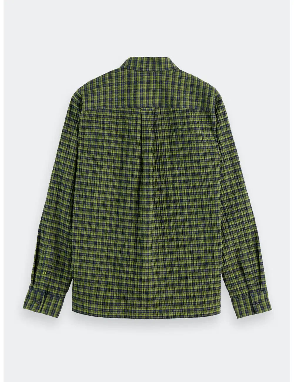 Crinkle Checked Shirt flat lay back view by Scotch & Soda