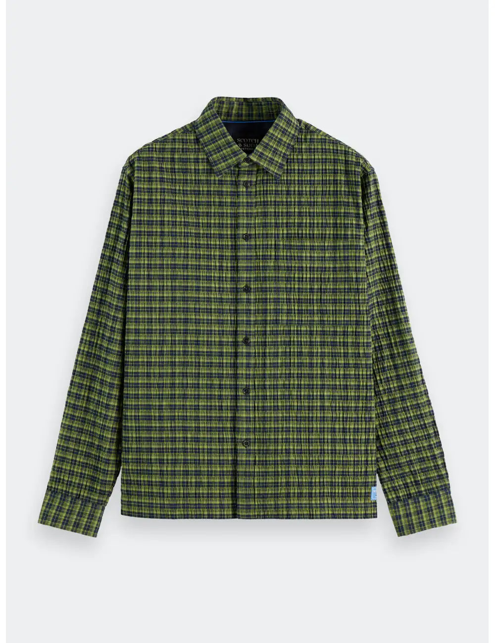 Crinkle Checked Shirt flat lay front view by Scotch & Soda