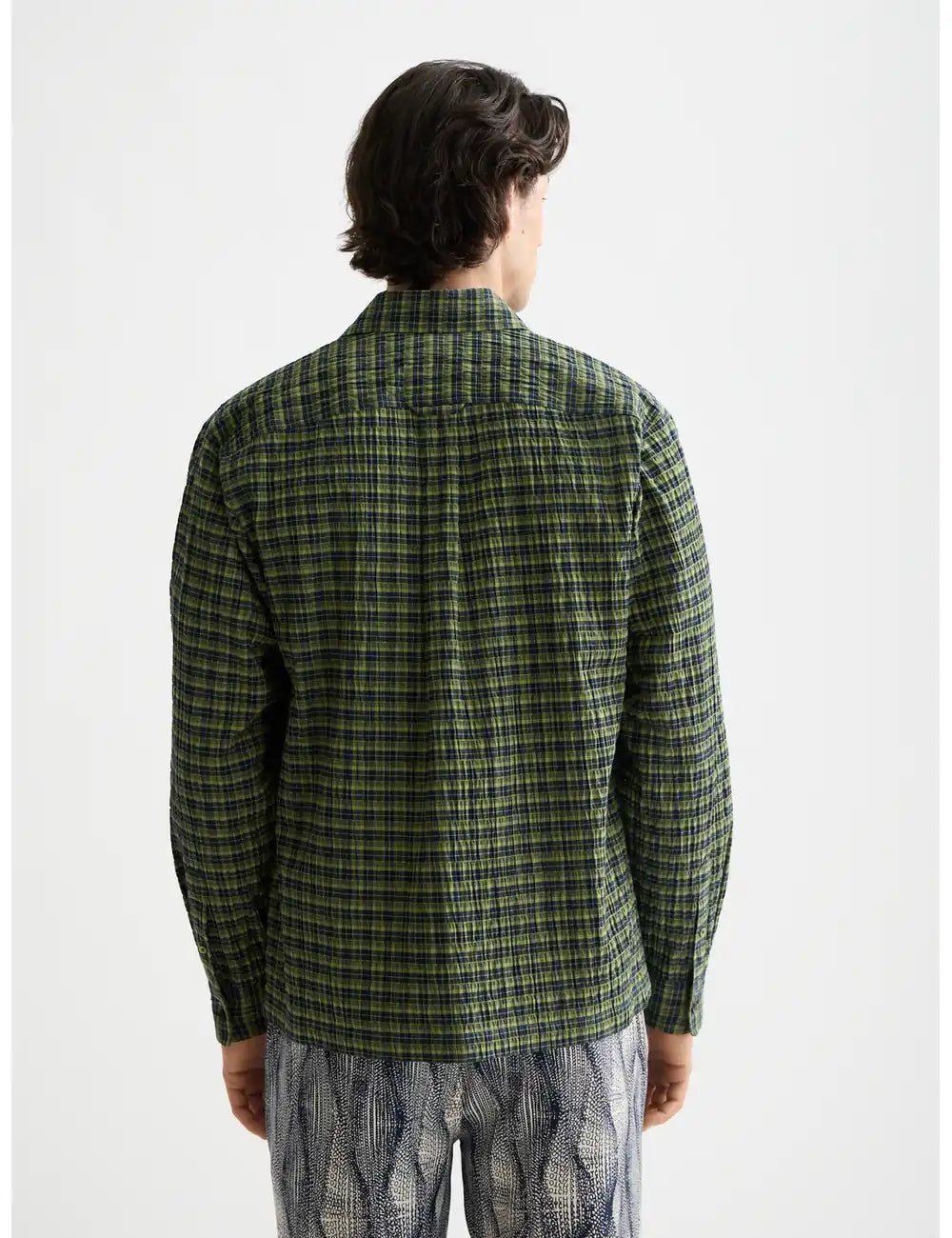 Crinkle Checked Shirt detail shot showing fabric and craftsmanship by Scotch & Soda