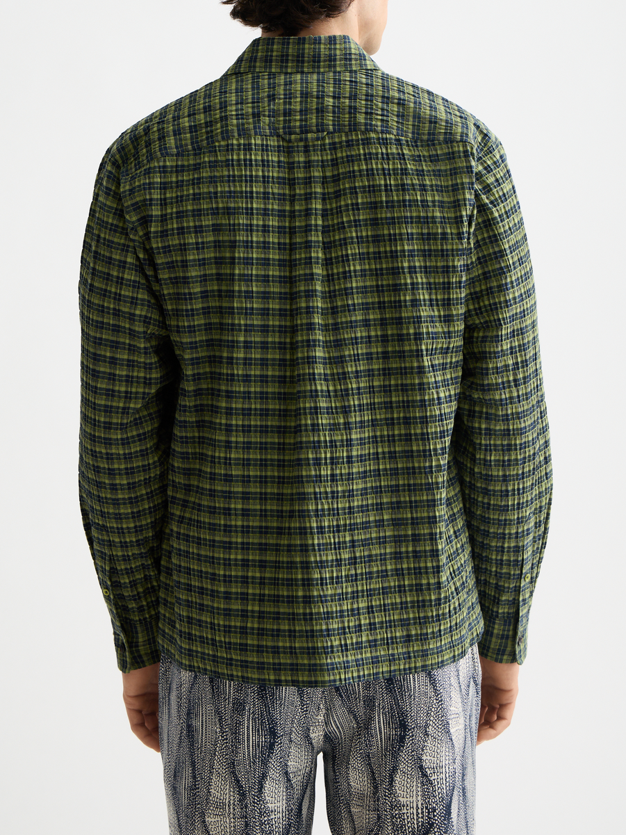 Crinkle checked shirt
