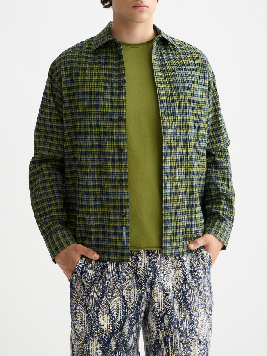 Crinkle checked shirt
