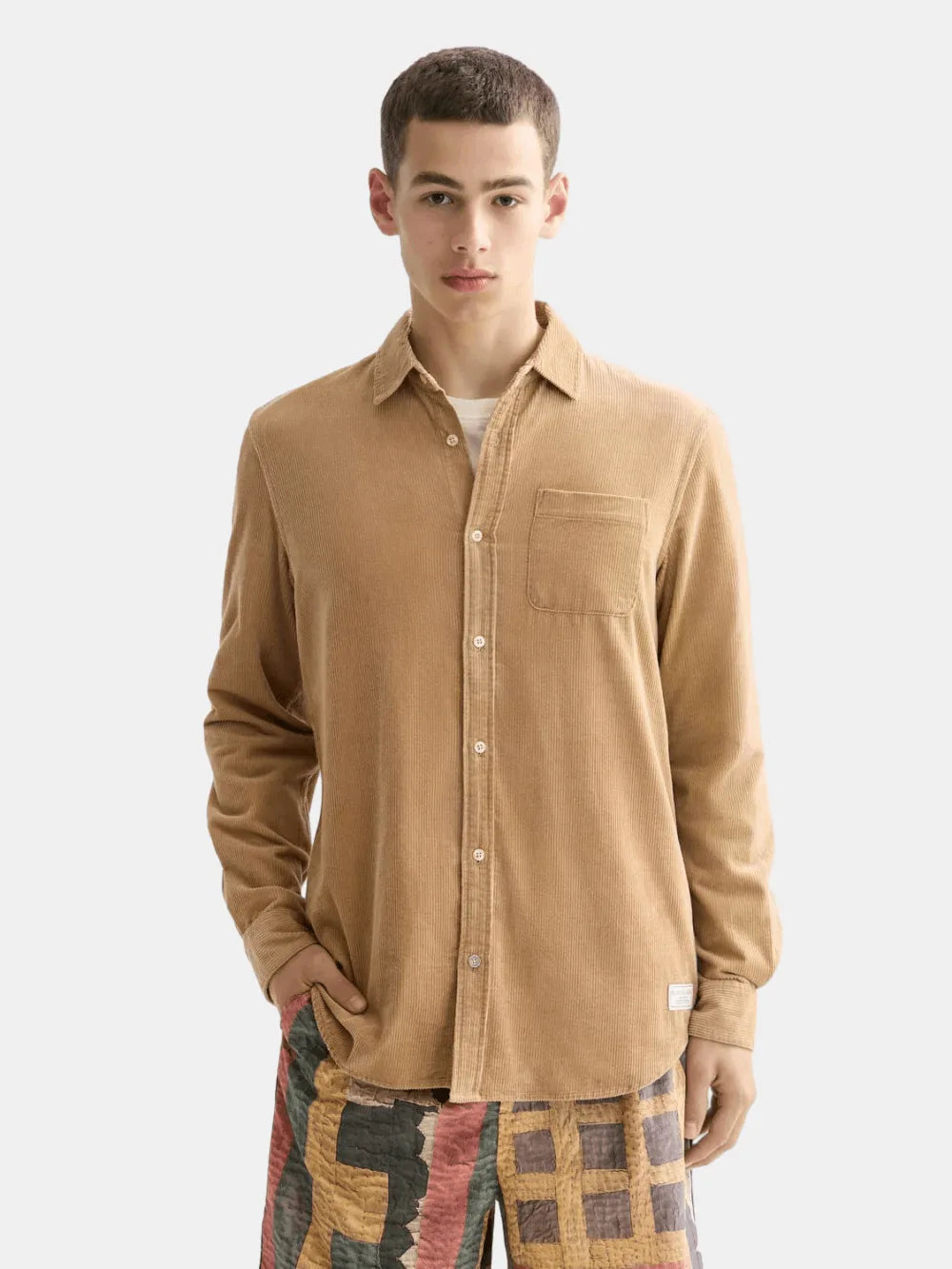 regular-fit-corduroy-shirt-1 front view by Scotch & Soda