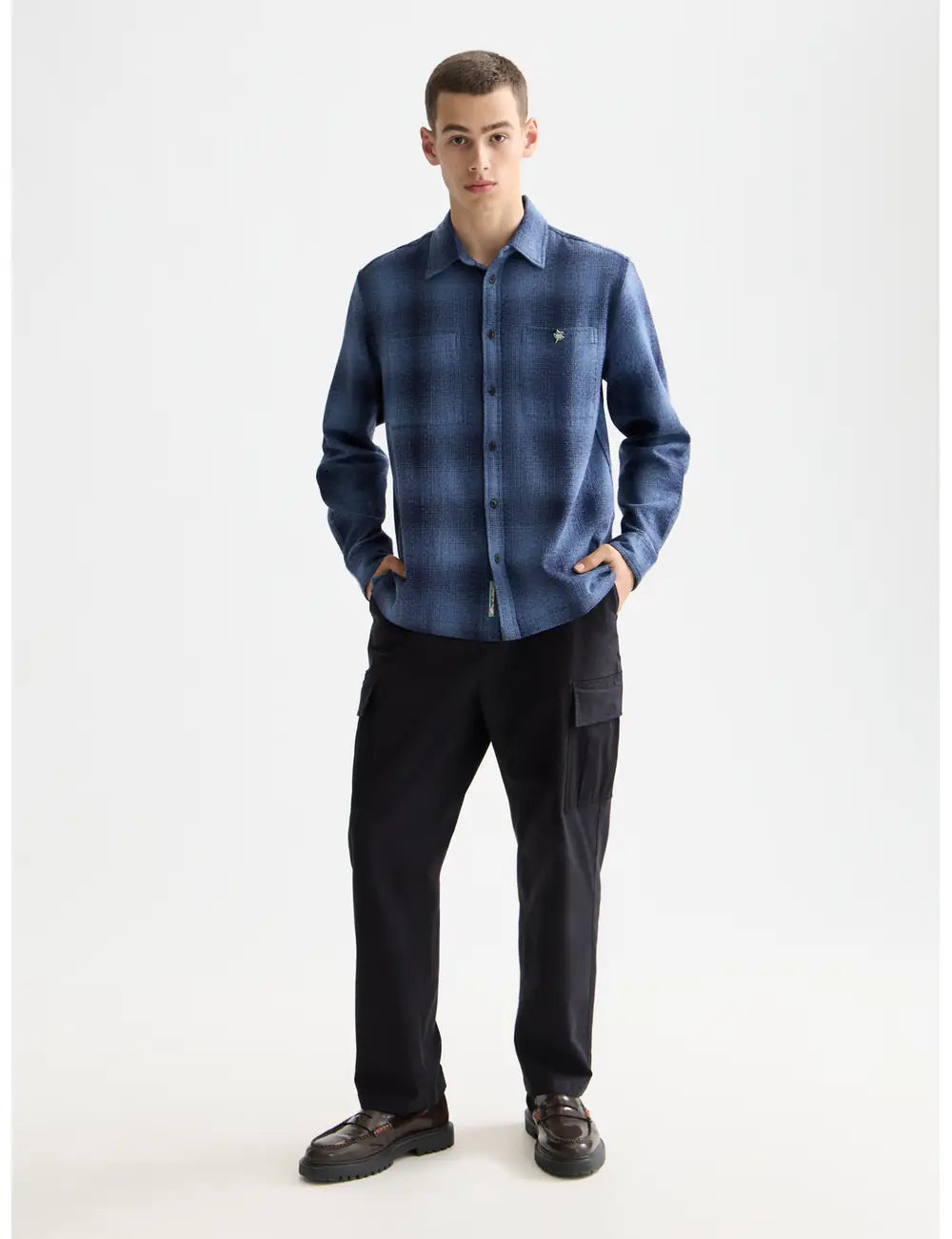 Shadow Check Shirt flat lay front view by Scotch & Soda